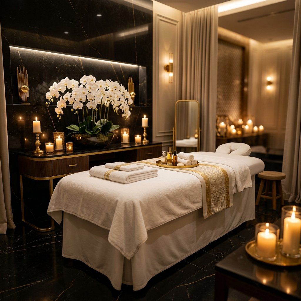 Elegant private treatment room at Shine Spa Jammu